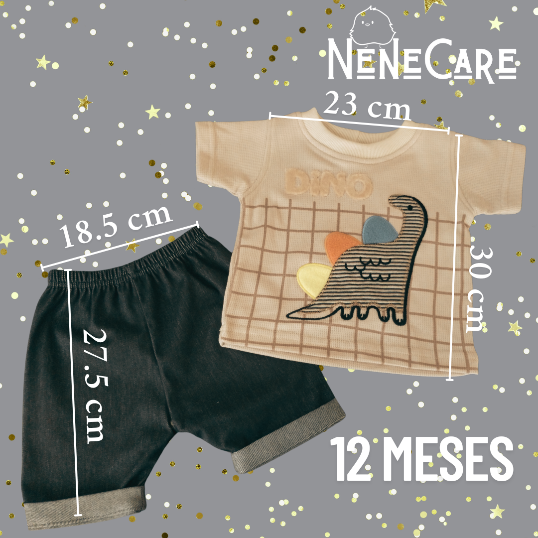 SET DE 2 PIEZAS CON SHORT PARA BEBE 12 MESES