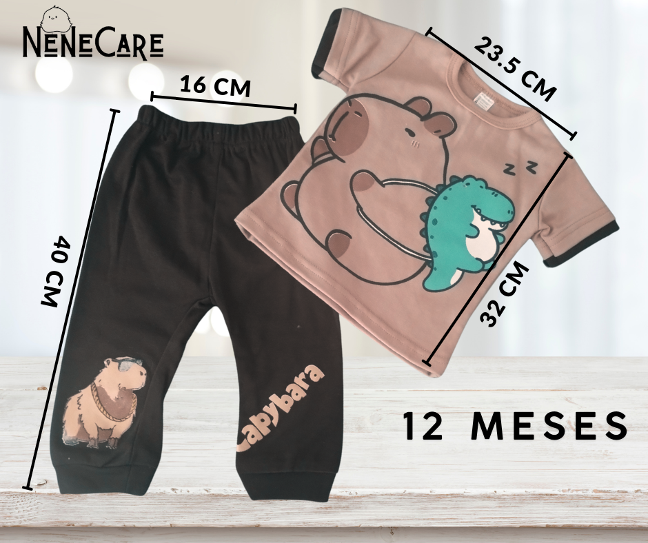 CONJUNTO DE 2 PIEZAS CAPIBARA