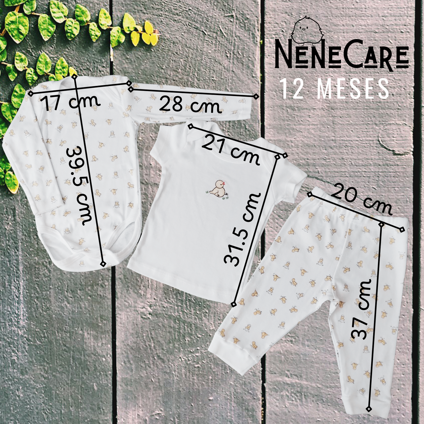 SET 3 PIEZAS PARA BEBE DE 12 MESES