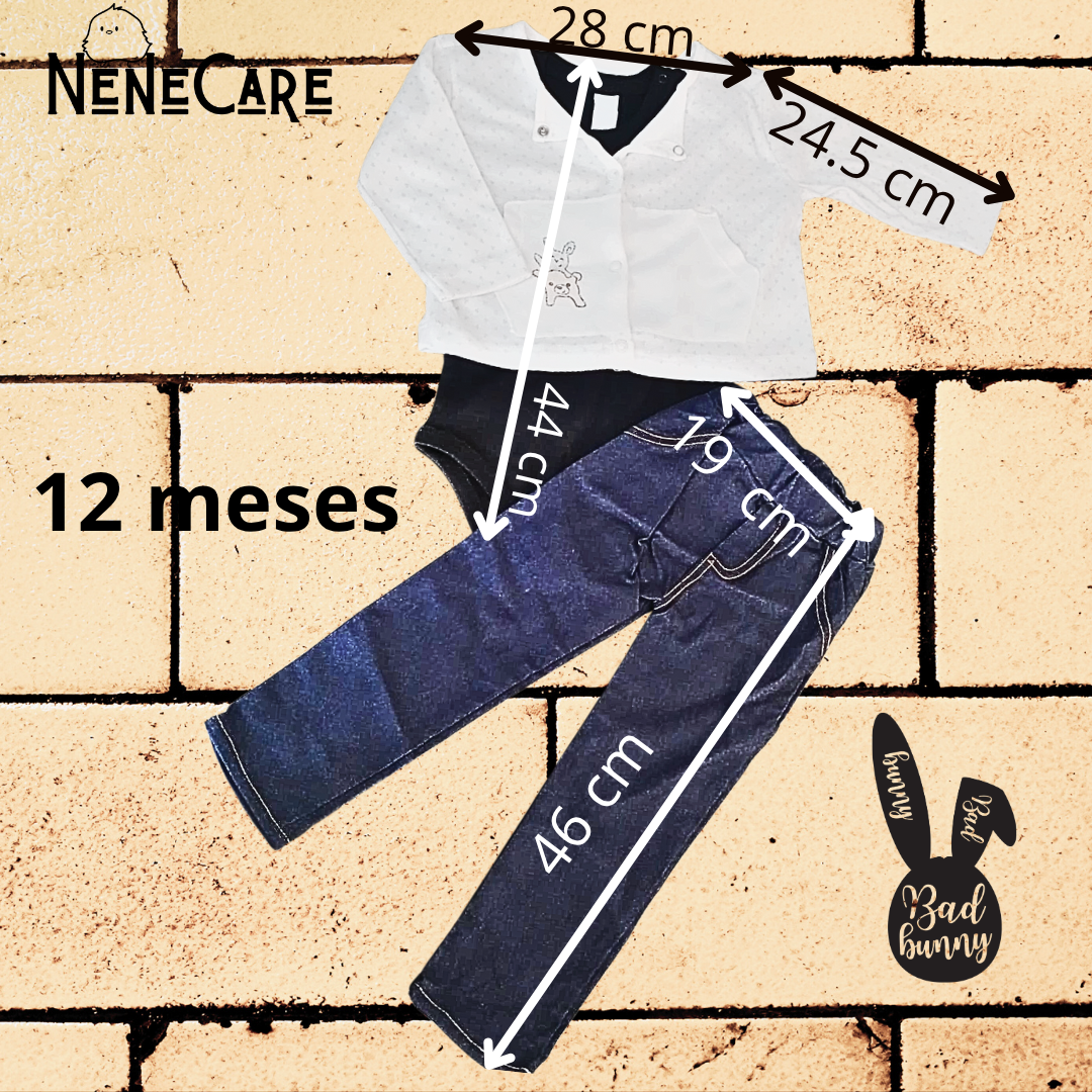 CONJUNTO MODERNO PARA BEBITA DE 12 MESES