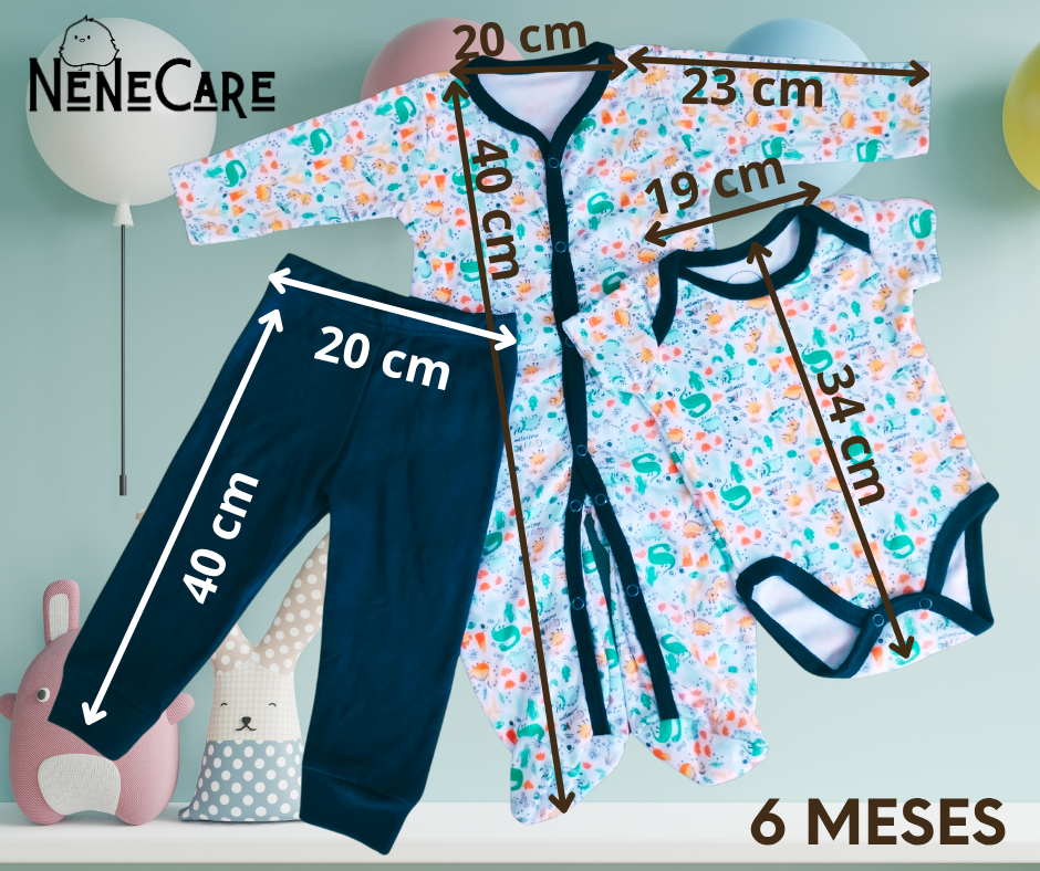 SET DE 3 PIEZAS PARA BEBE DE 6 MESES