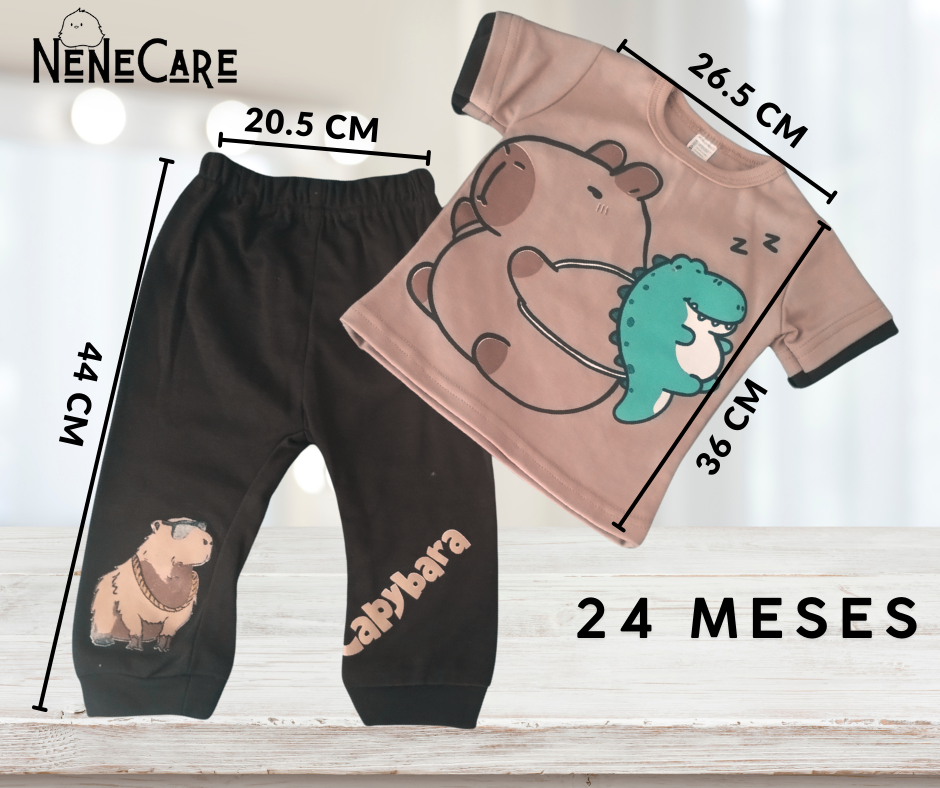 CONJUNTO DE 2 PIEZAS CAPIBARA