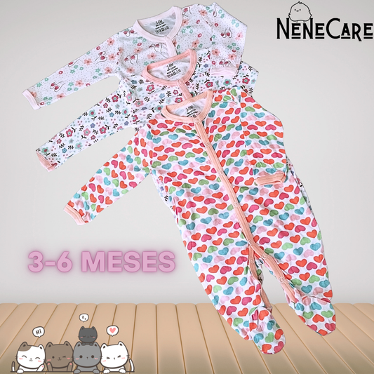 SET DE 3 MAMELUCOS DE BEBITA 3 A 6 MESES