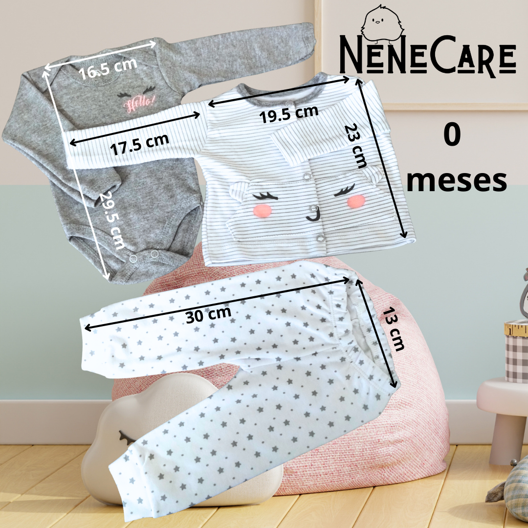 SET DE 5 PIEZAS BEBE DE 0 MESES